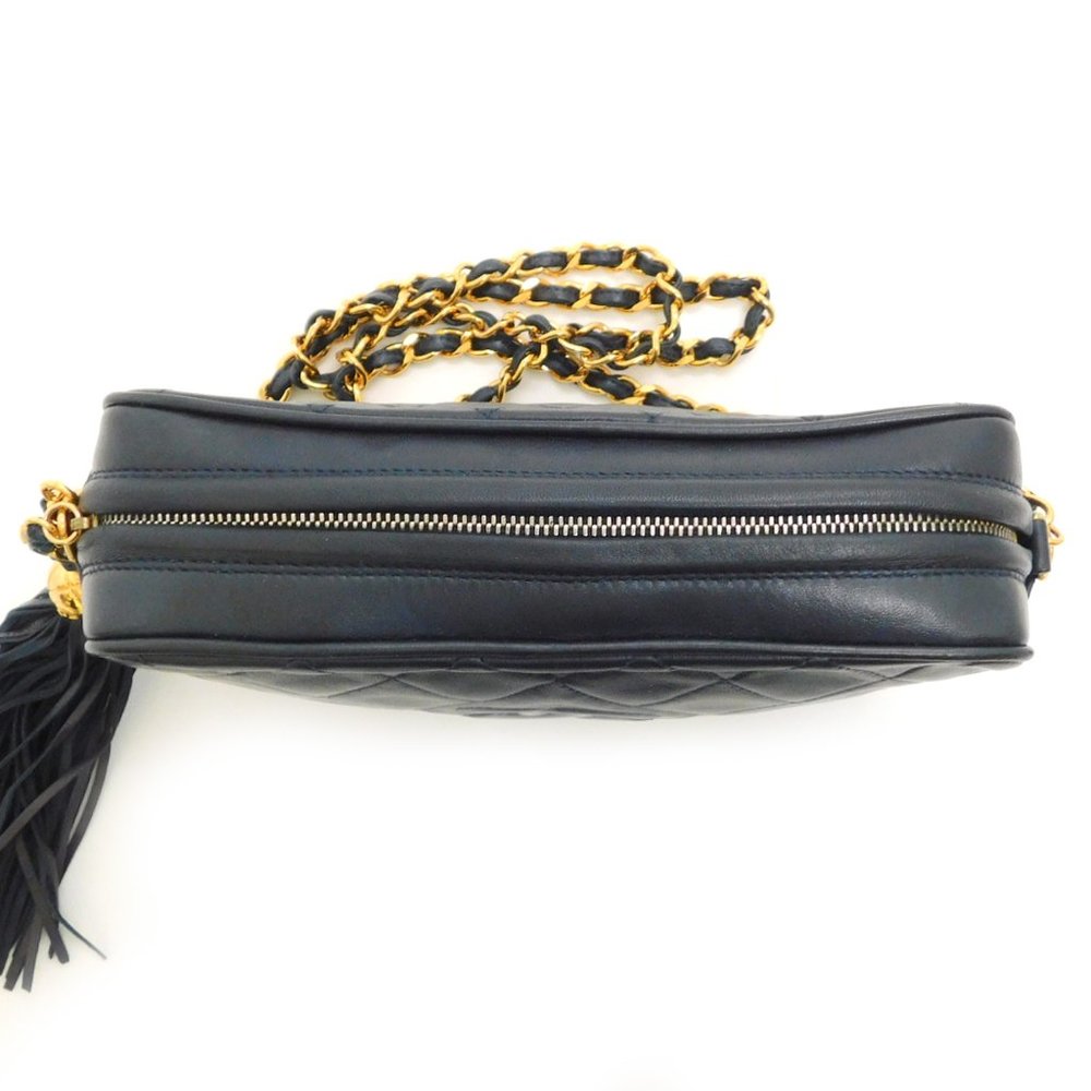 CHANEL Lamb Skin Navy Shoulder Bag! With booklet! - Picture 7 of 15